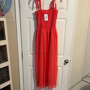 Elegant Coral Maxi Dress